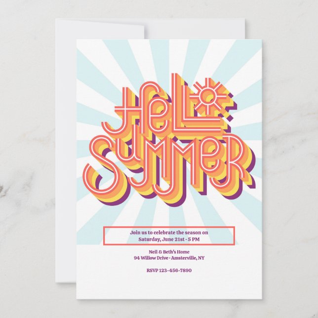 Hello Summer Invitation (Front)