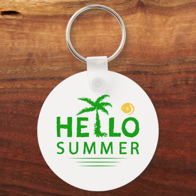 Hello Summer is a design that warmly welcomes the  Keychain (Back)