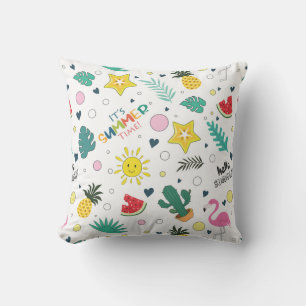 Hello Summer, It's Summer Time, Summer Fun Throw Pillow