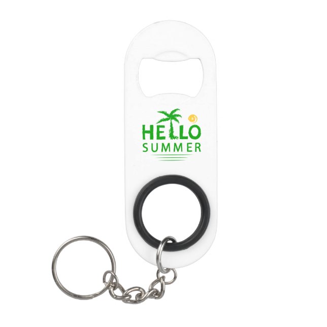 Hello Summer Keychain Bottle Opener (Front)
