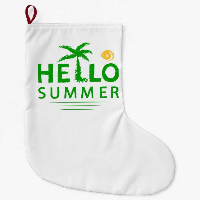 Hello Summer Large Christmas Stocking (Front)