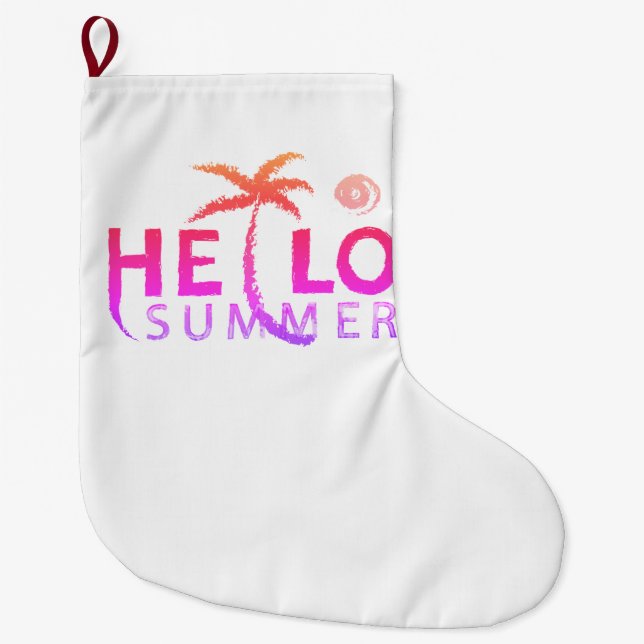 Hello Summer Large Christmas Stocking (Front)