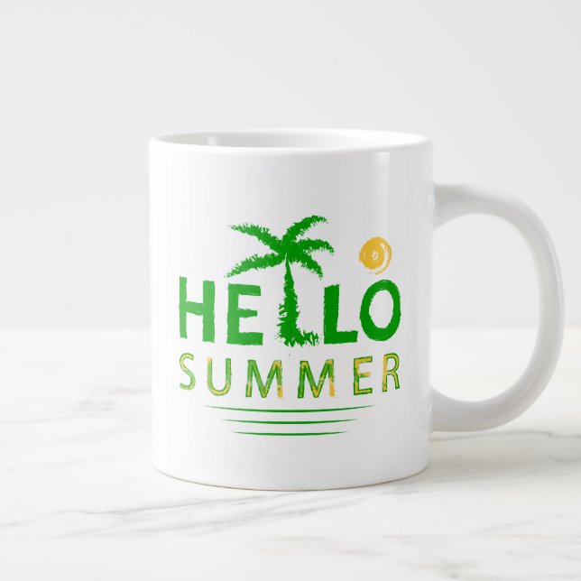 Hello Summer Large Coffee Mug (Right)