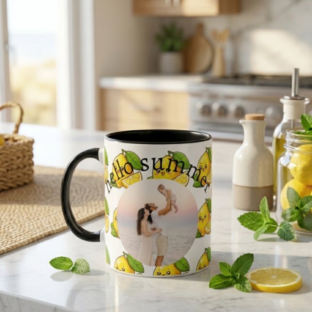 Hello Summer Lemon Custom Photo Mug Gift (Creator Uploaded)