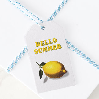 Hello Summer Lemon Favor Gift Tags
