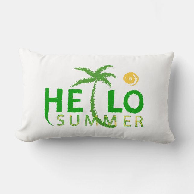 Hello Summer Lumbar Pillow (Front)