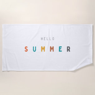 hello summer modern Beach Towel
