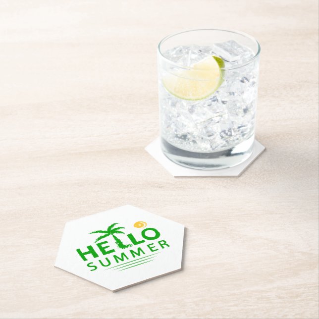 Hello Summer Paper Coaster (Insitu)