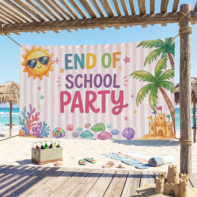 Hello Summer Party Stripes Banner (Creator Uploaded)