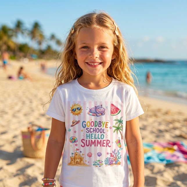 Hello Summer Party Stripes T-Shirt  (Creator Uploaded)