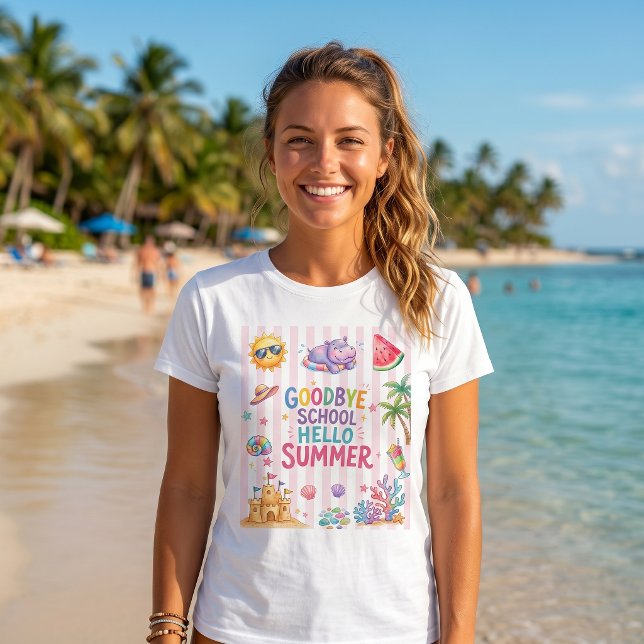 Hello Summer Party Stripes T-Shirt  (Creator Uploaded)