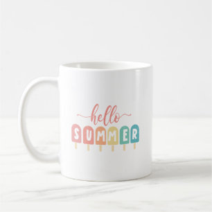 Hello Summer Pastel Popsicles Coffee Mug
