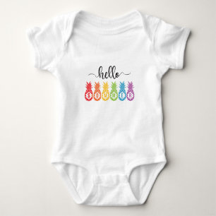 Hello Summer Pineapple  Baby Bodysuit