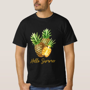 Hello Summer Pineapple Tropical Fruit T-Shirt