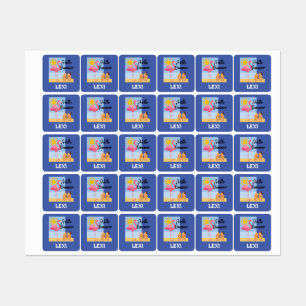 Hello Summer Pink Flamingo Design - Small Square C