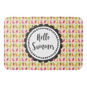 Hello Summer Popsicles and Ice Cream Bath Mat