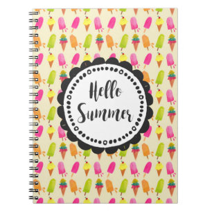 Hello Summer Popsicles and Ice Cream Notebook