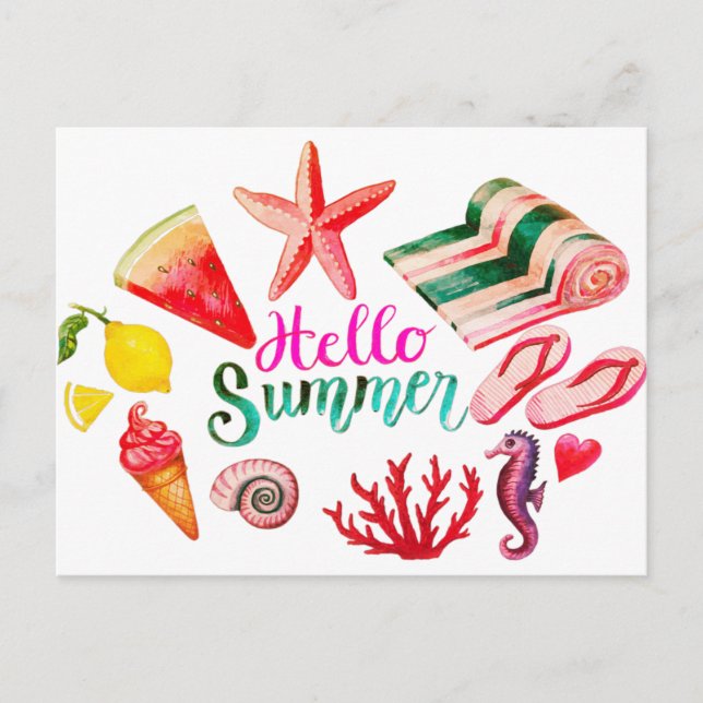 Hello Summer Postcard (Front)