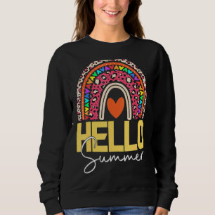 Hello Summer Rainbow Leopard 8 Sweatshirt