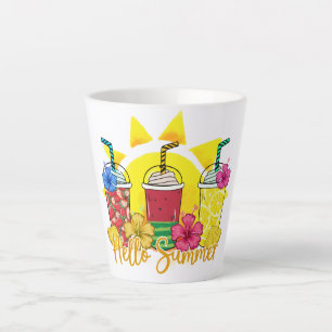 Hello Summer Refreshing Tropical Fruit Smoothie Latte Mug