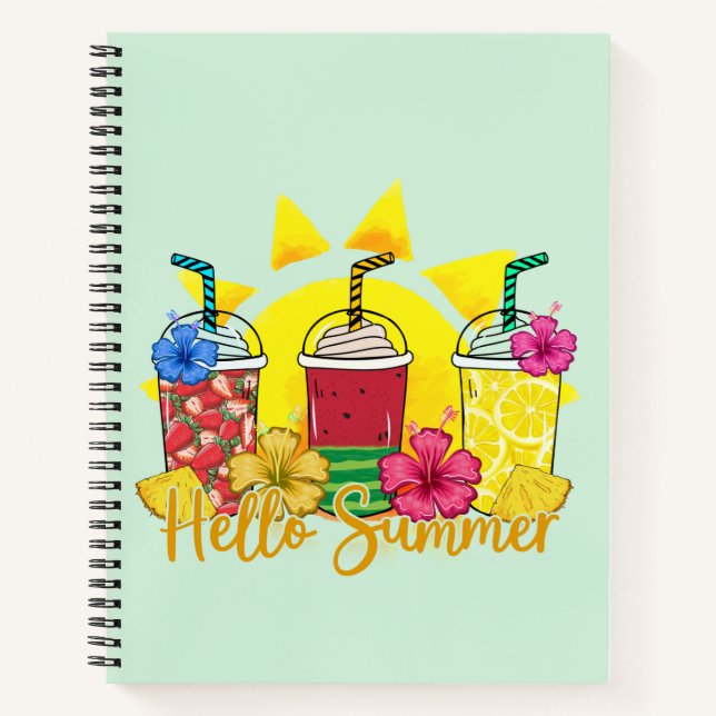 Hello Summer | Refreshing Tropical Fruit Smoothie Notebook (Front)