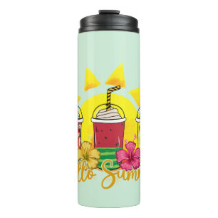 Hello Summer Refreshing Tropical Fruit Smoothie Thermal Tumbler