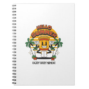 Hello Summer Retro Mascot Notebook