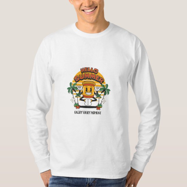 Hello Summer Retro Mascot T-Shirt (Front)