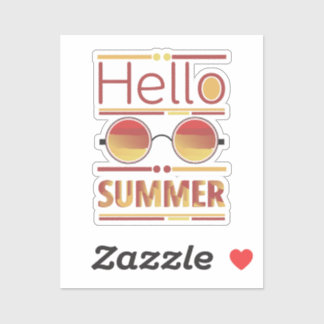 Hello Summer Retro Sunset Sunglasses Tee