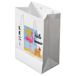 Hello Summer Rose Flamant rose Design - Sac cadeau