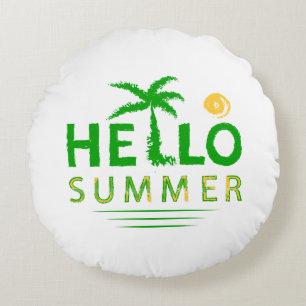 Hello Summer Round Pillow