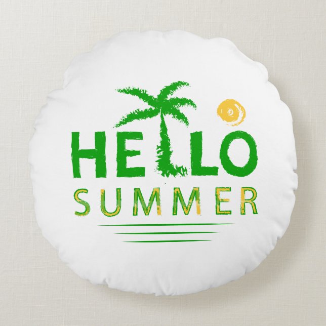 Hello Summer Round Pillow (Front)