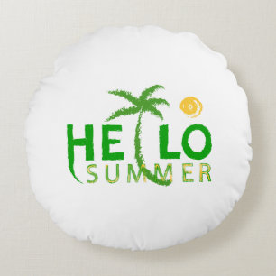 Hello Summer Round Pillow