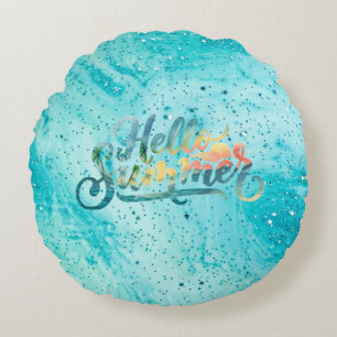 Hello Summer Round Pillow