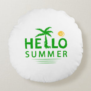 Hello Summer Round Pillow
