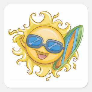 Hello Summer Square Sticker