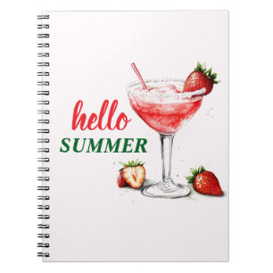 Hello Summer   Strawberry Cocktail Notebook