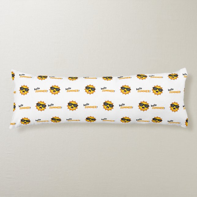 Hello Summer Sun with Sunglasses Body Pillow (Front)
