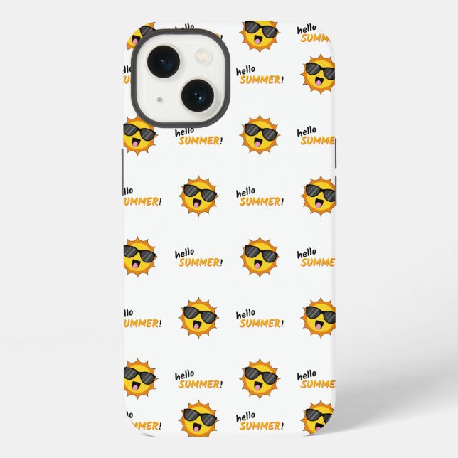 Hello Summer Sun with Sunglasses iPhone Case (Back)