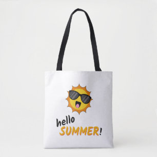 Hello Summer Sun with Sunglasses Tote Bag