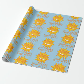 Hello Summer Sun With Sunglasses Wrapping Paper
