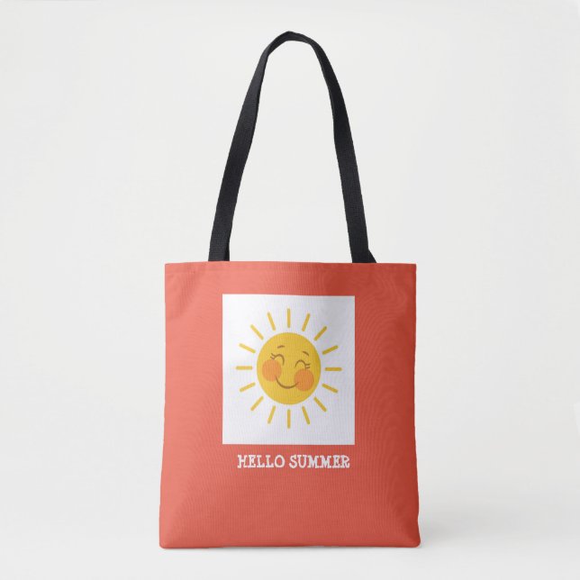 Hello Summer Sunburst Tote Bag (Front)