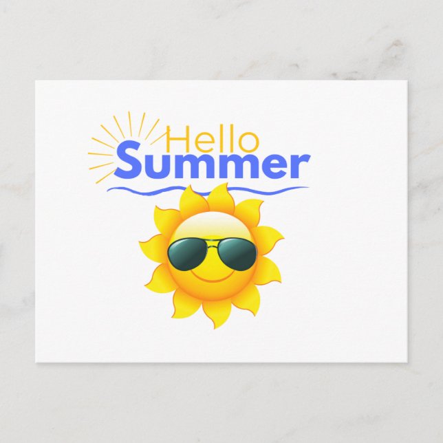"Hello Summer" Sunshine  Postcard (Front)