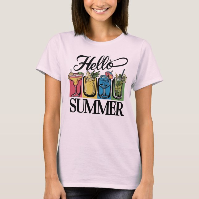 Hello Summer T-Shirt - Mixed Drinks (Front)