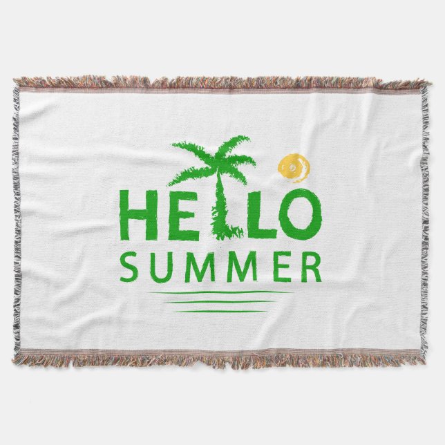Hello Summer Throw Blanket (Front)