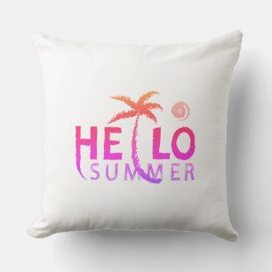 Hello Summer Throw Pillow