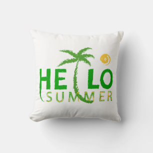 Hello Summer Throw Pillow