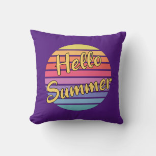 Hello Summer Throw Pillow