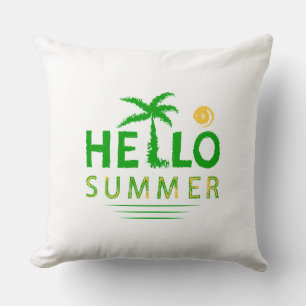 Hello Summer Throw Pillow