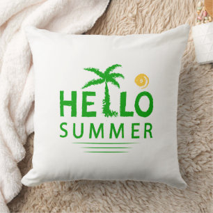 Hello Summer Throw Pillow